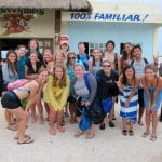 Whale shark diving with students in Akumal, Mexico